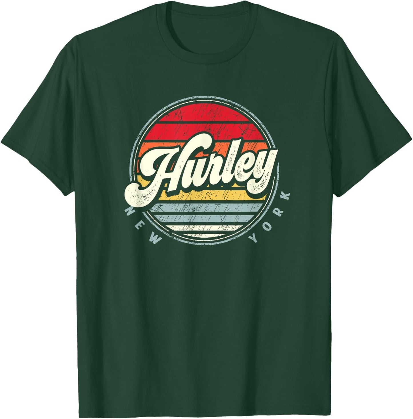 Retro Hurley Home State Cool 70s Style Sunset T-Shirt - T-Shirt | Forest