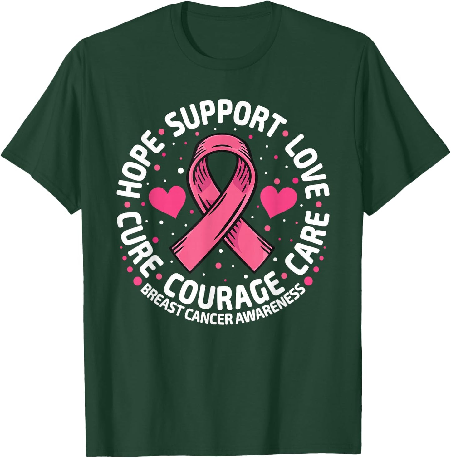 Breast Cancer Support Pink Ribbon Breast Cancer Awareness T-Shirt - T-Shirt | Forest