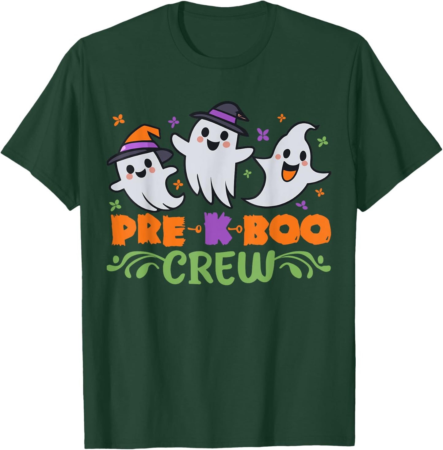Pre K Boo Crew Pre Kindergarten Treat or Trick Halloween T-Shirt - T-Shirt | Forest