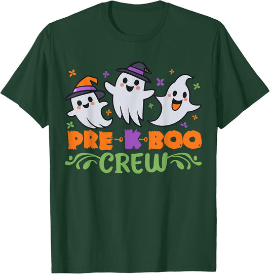 Pre K Boo Crew Pre Kindergarten Treat or Trick Halloween T-Shirt - T-Shirt | Forest