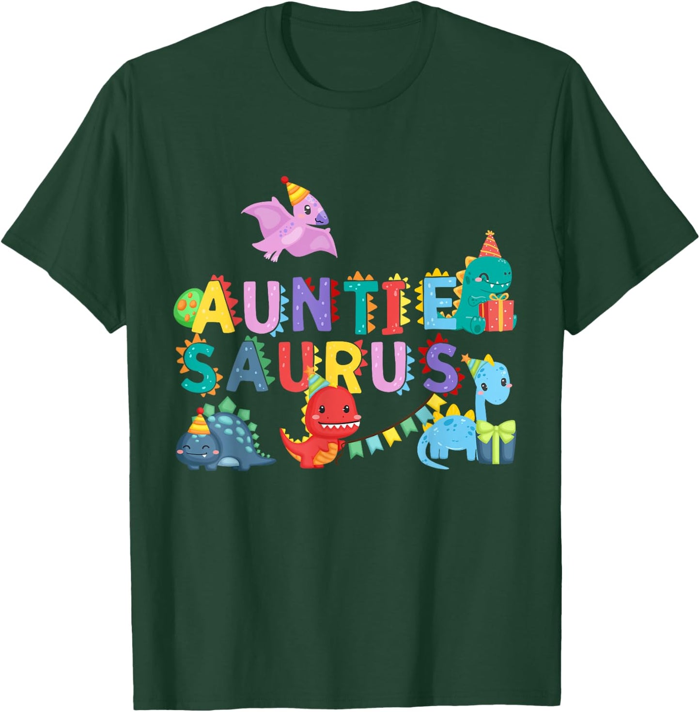 Auntie Saurus Rawr Dinosaur Family Matching T-Shirt - T-Shirt | Forest