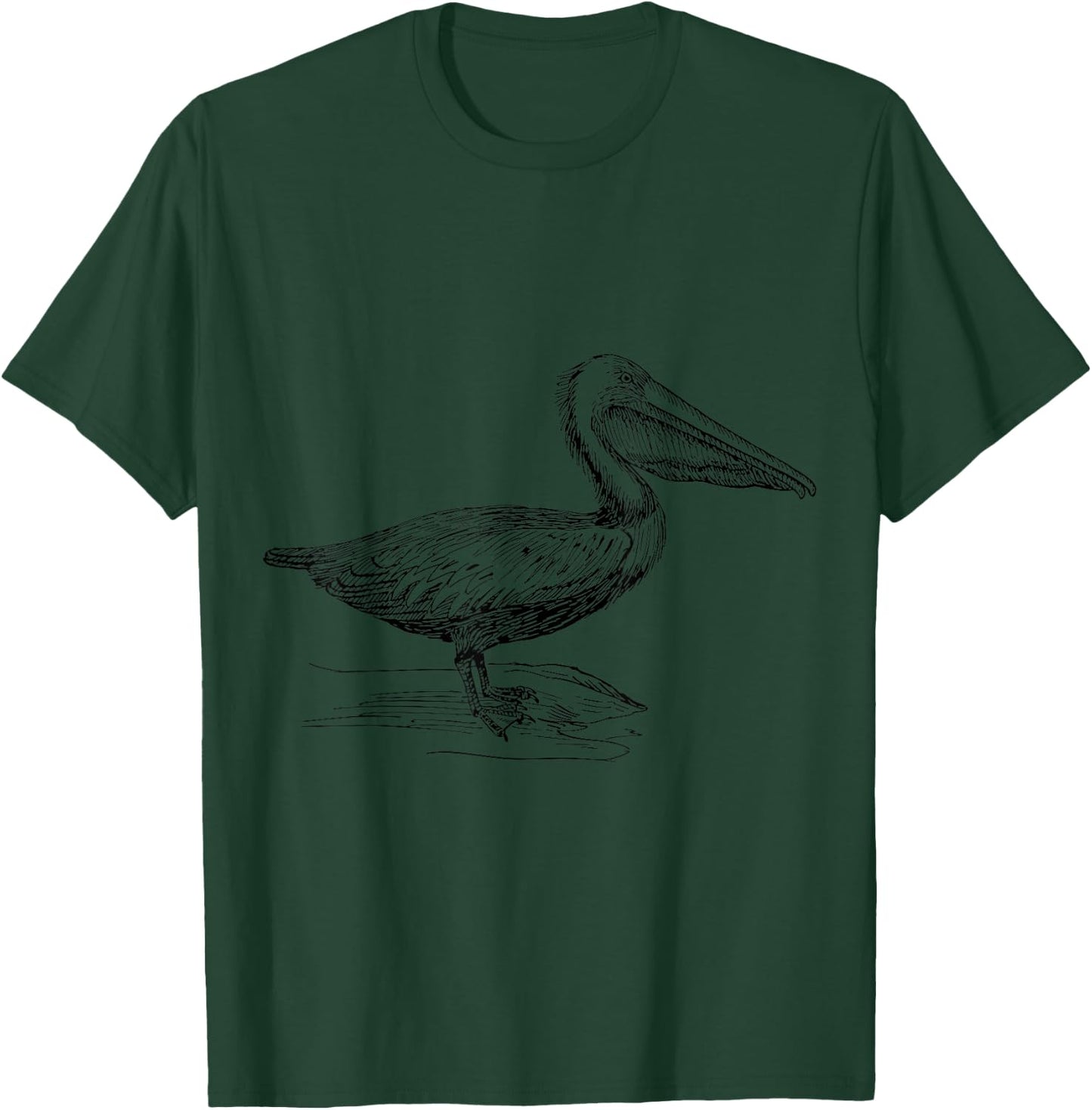 Pelican Vintage Bird Graphic Brown Pelican Sea Bird T-Shirt - T-Shirt | Forest