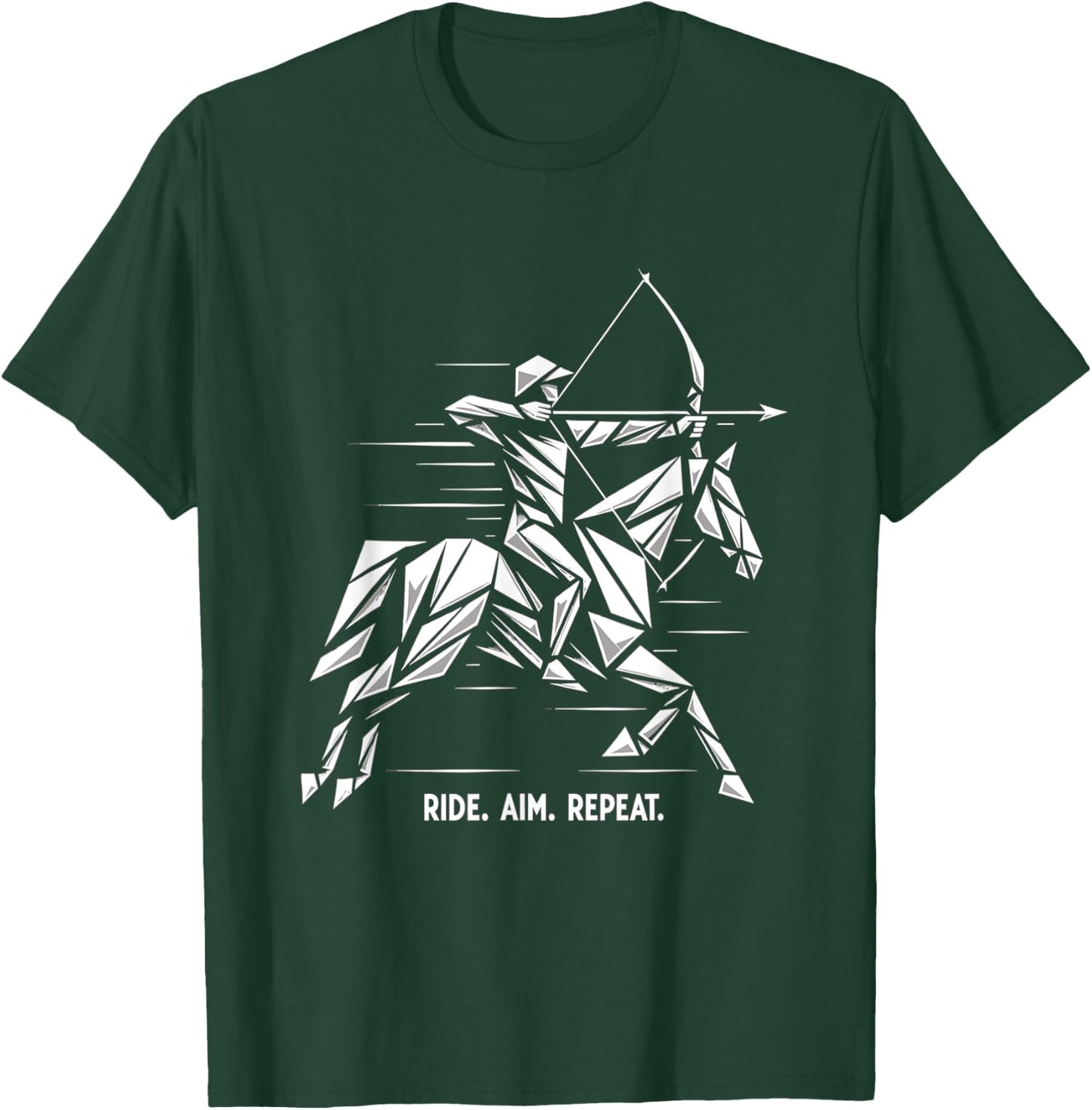Mounted Archery Retro Horse Archer Competition T-Shirt - T-Shirt | Forest