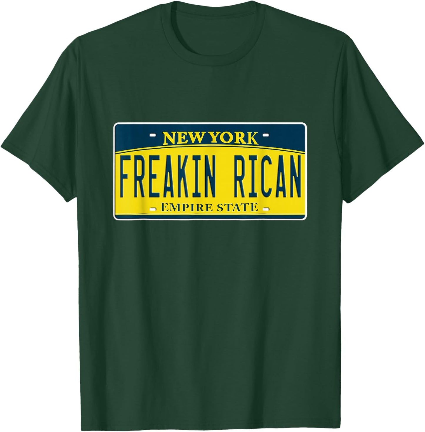 Boricua Freakin Puerto Rican NY New York License Plate T-Shirt - T-Shirt | Forest