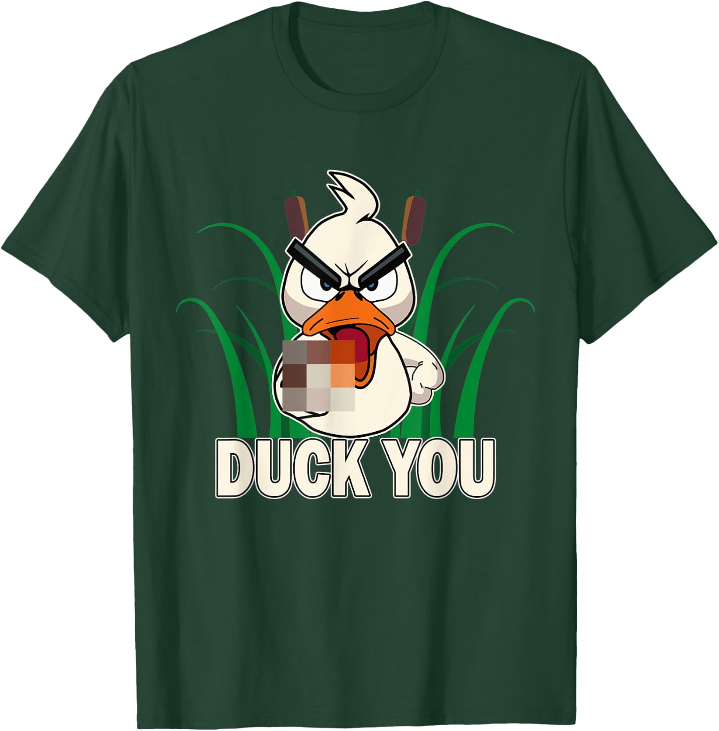 Duck You! Funny Duck With Middle Finger Saying T-Shirt - T-Shirt | Forest