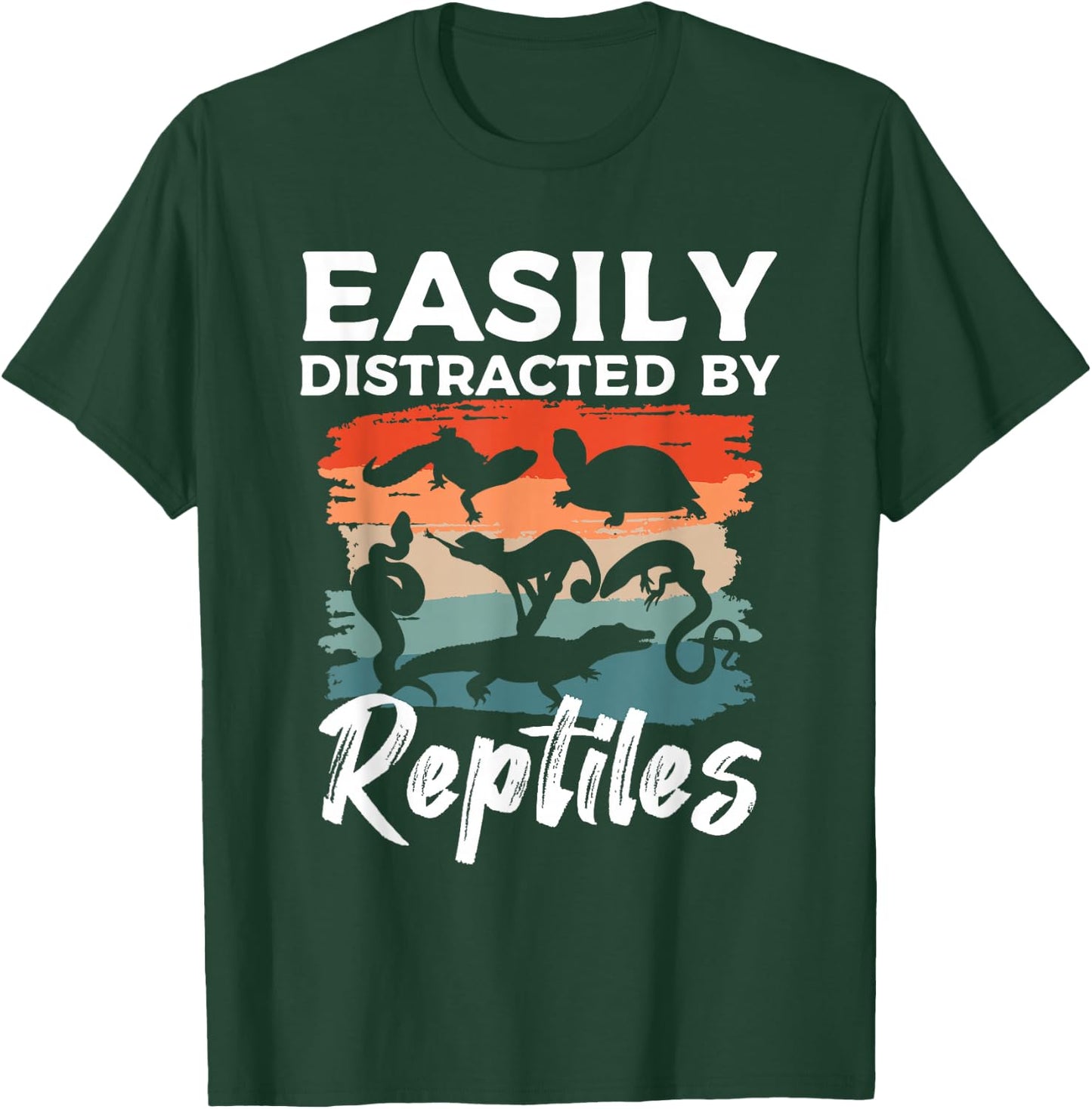 Easily Distracted by Reptiles Herpetology Herpetologist T-Shirt - T-Shirt | Forest