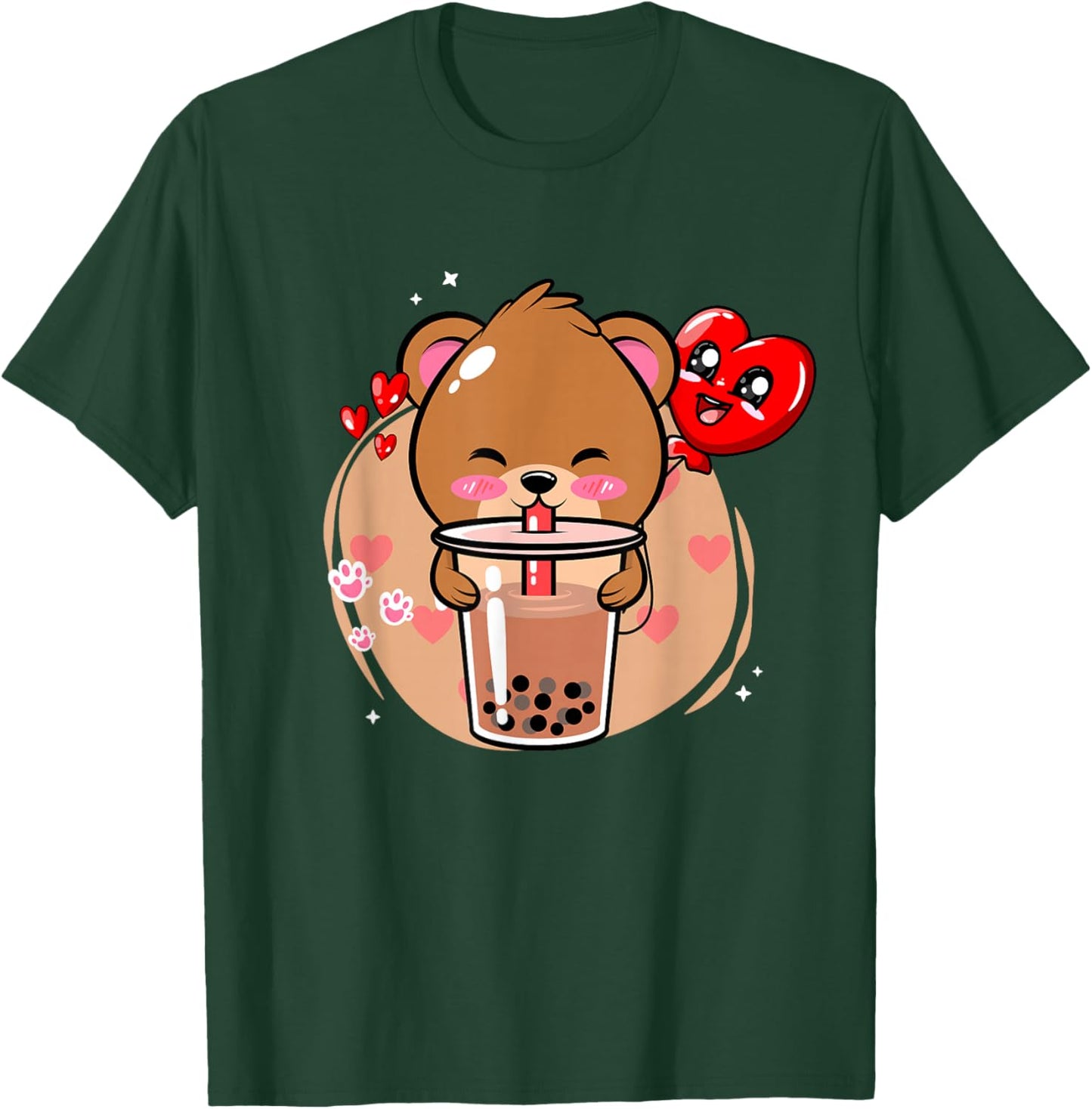 Anime Kawaii Boba Bear Bubble Tea Bear Boba Tea Bear Kuma T-Shirt - T-Shirt | Forest