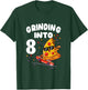 8th Birthday Party Pizza Skateboarding Grinding Into 8 T-Shirt - T-Shirt | Forest