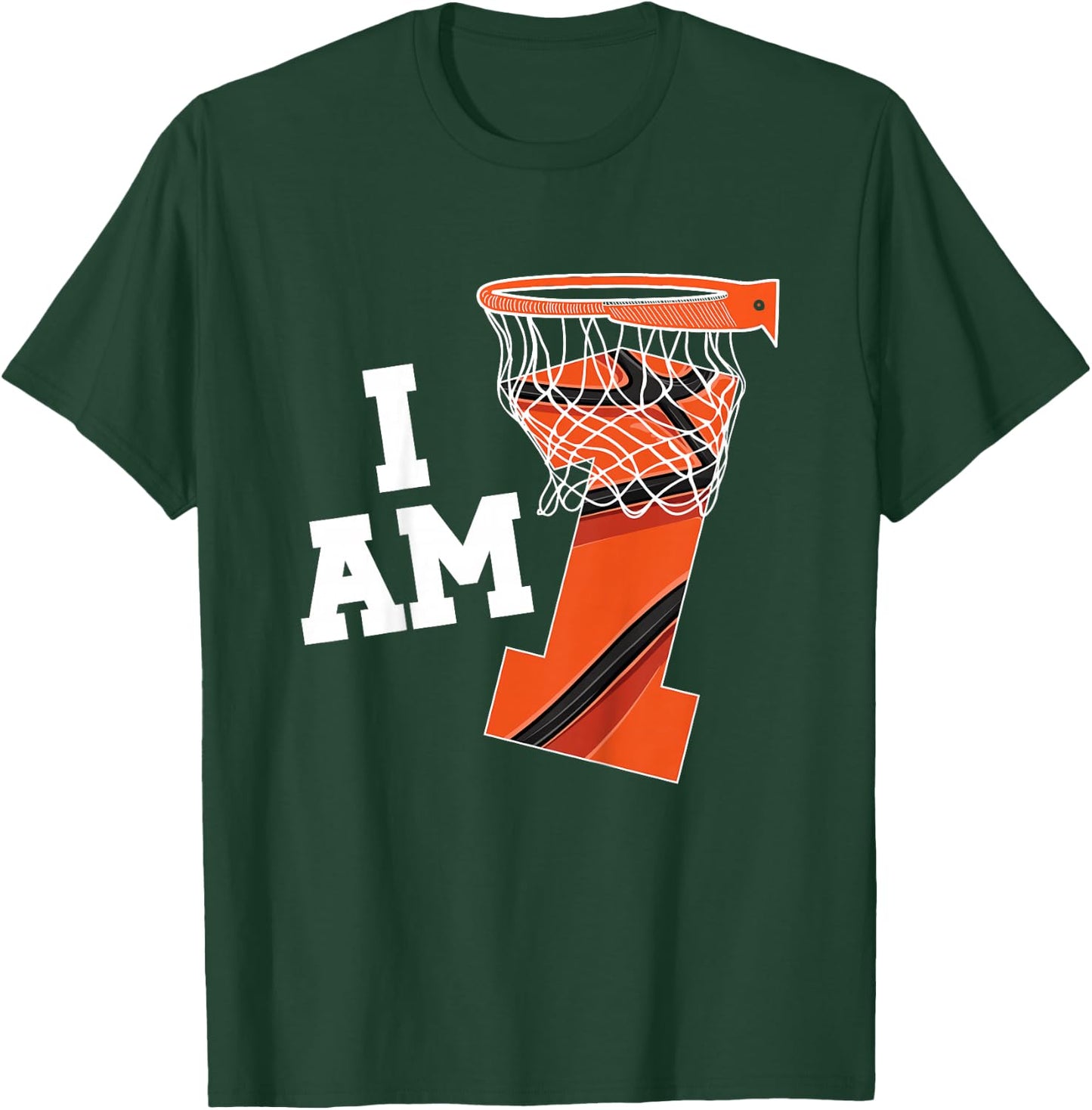 Kids Basketball 1st Birthday Boy One Year Old Basketball Player T-Shirt - T-Shirt | Forest