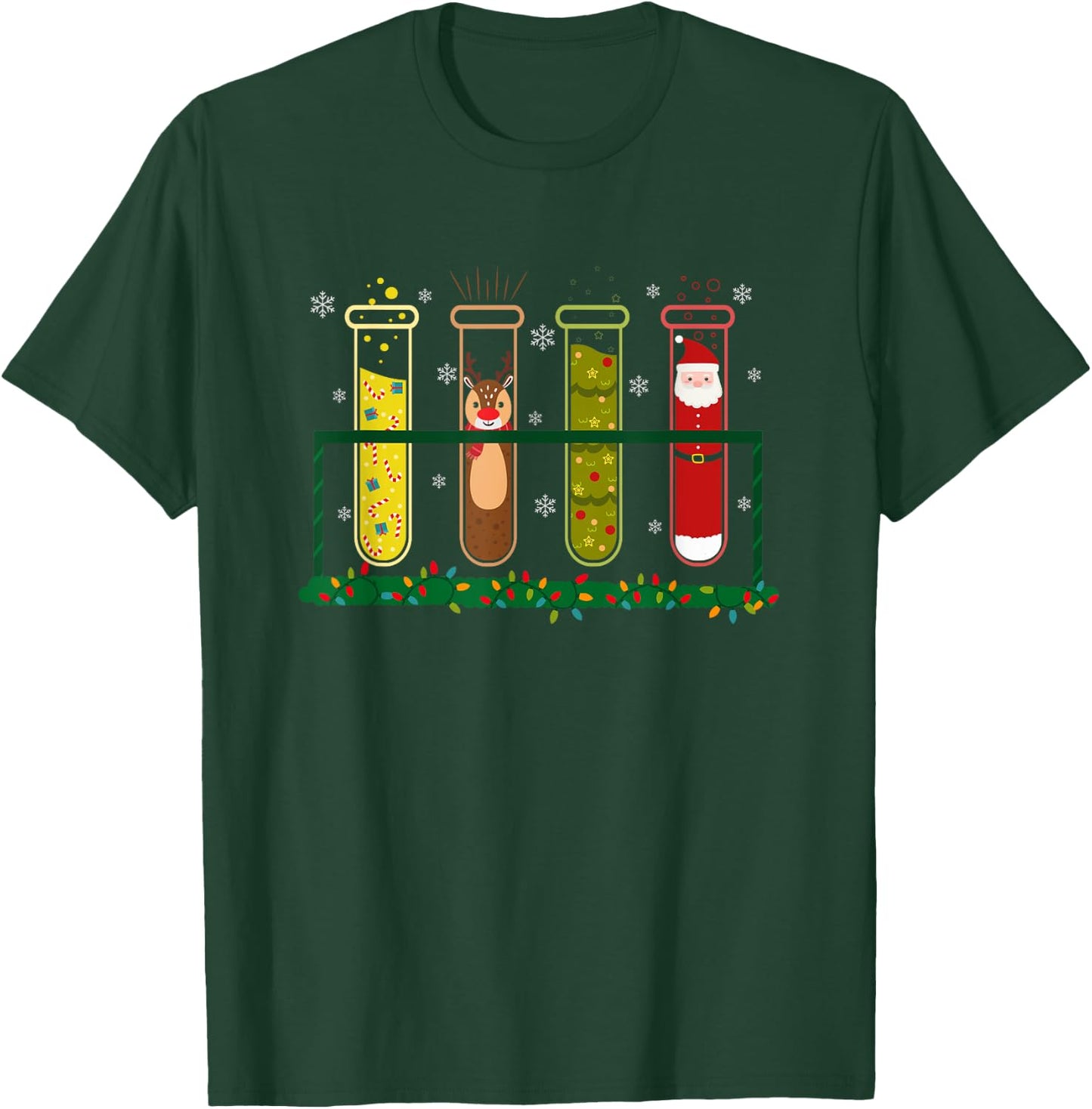 SHIRTSIDE Christmas Lab Technician Christmas Speech Therapy , -Adults, Black, Small, Short Sleeve T-Shirt - T-Shirt | Forest