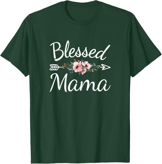 Blessed Mama Cute Mom Mommy Mothers Day T-Shirt - T-Shirt | Forest