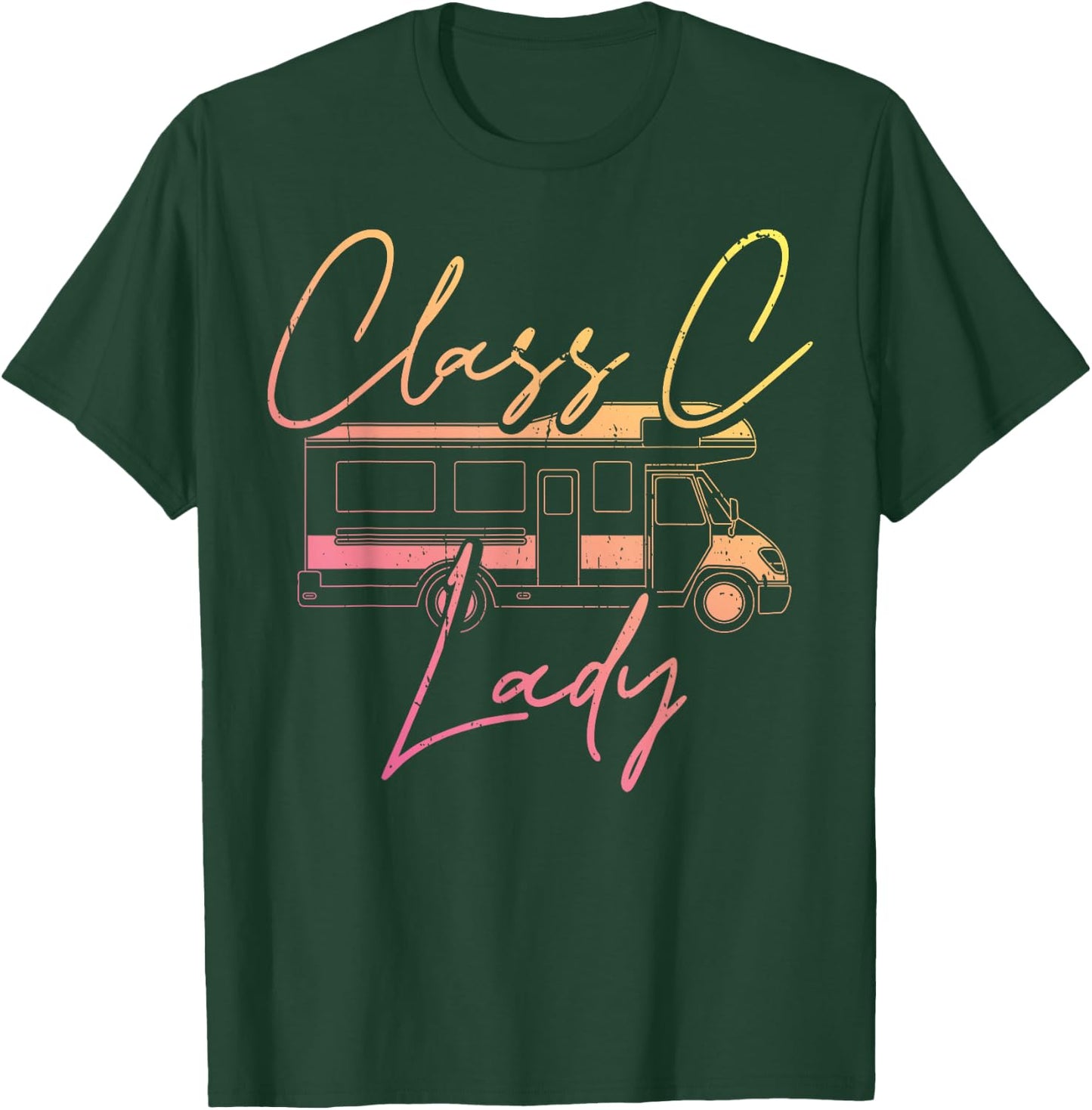 Women Class C Lady RV Recreational Vehicle Camping Road Trip T-Shirt - T-Shirt | Forest