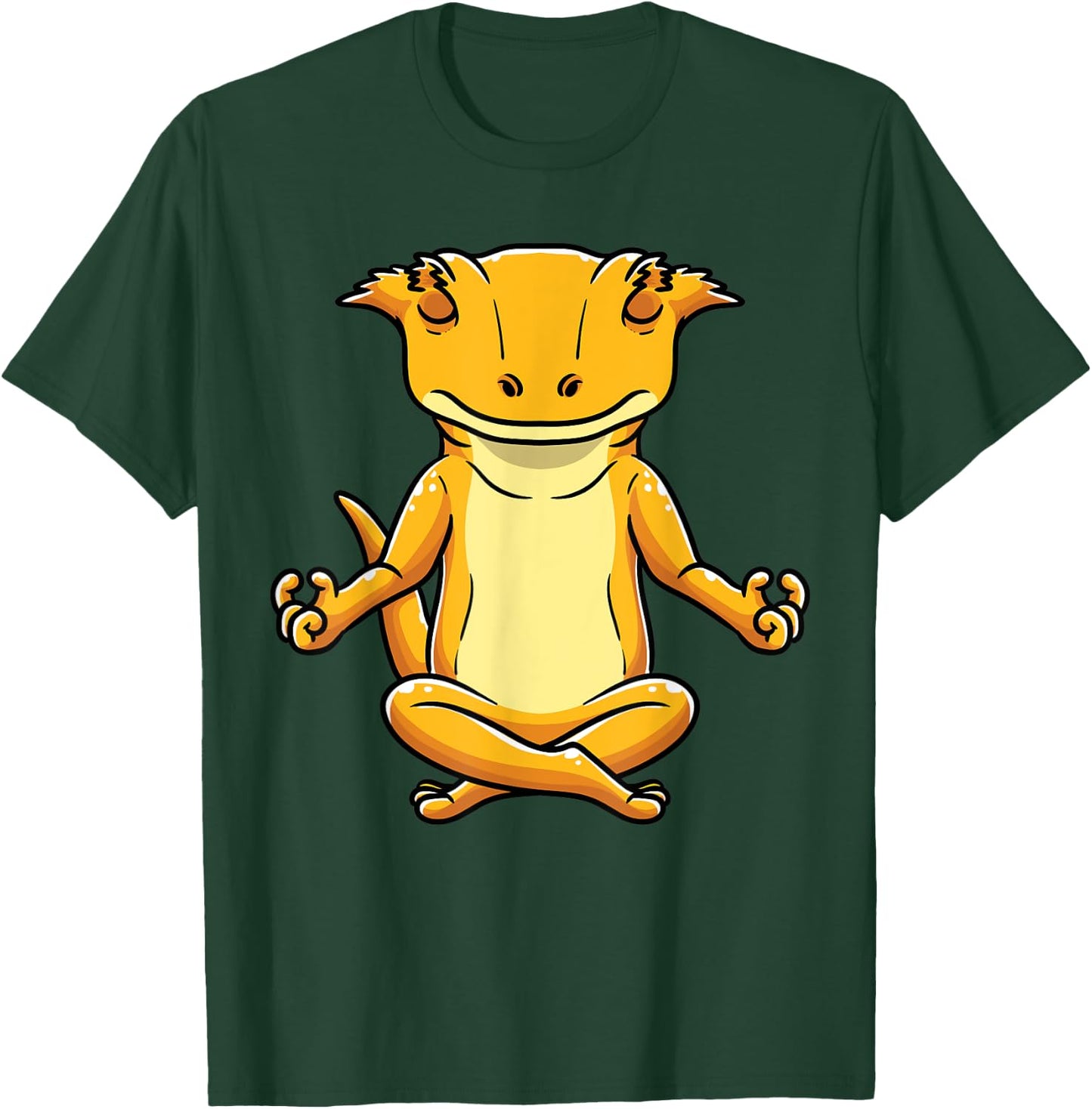 Funny Yoga Crested Gecko Meditating Lizard Reptile T-Shirt - T-Shirt | Forest