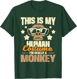 This Is My Human Costume I'm Really A Monkey - Zoo Animal T-Shirt - T-Shirt | Forest