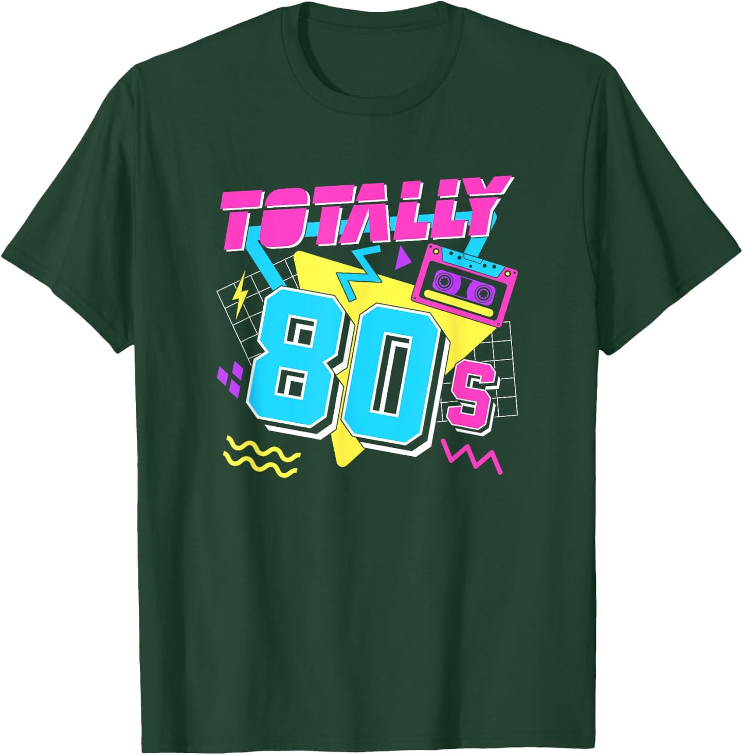 I Love The 80s Eighties Totally 80s - Men's Adults Classic Fit Collarless Short Sleeve Black Small T-Shirt - T-Shirt | Forest