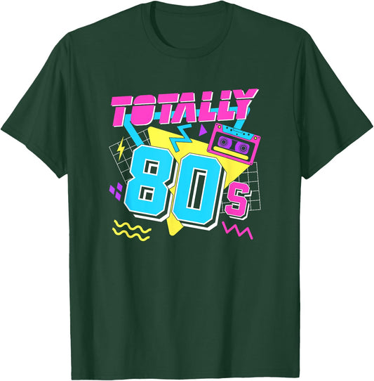 I Love The 80s Eighties Totally 80s - Men's Adults Classic Fit Collarless Short Sleeve Black Small T-Shirt - T-Shirt | Forest