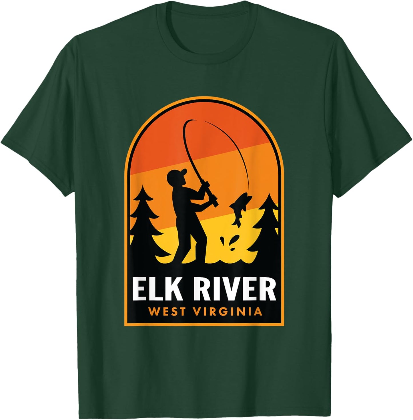 Elk River West Virginia Fishing T-Shirt - T-Shirt | Forest