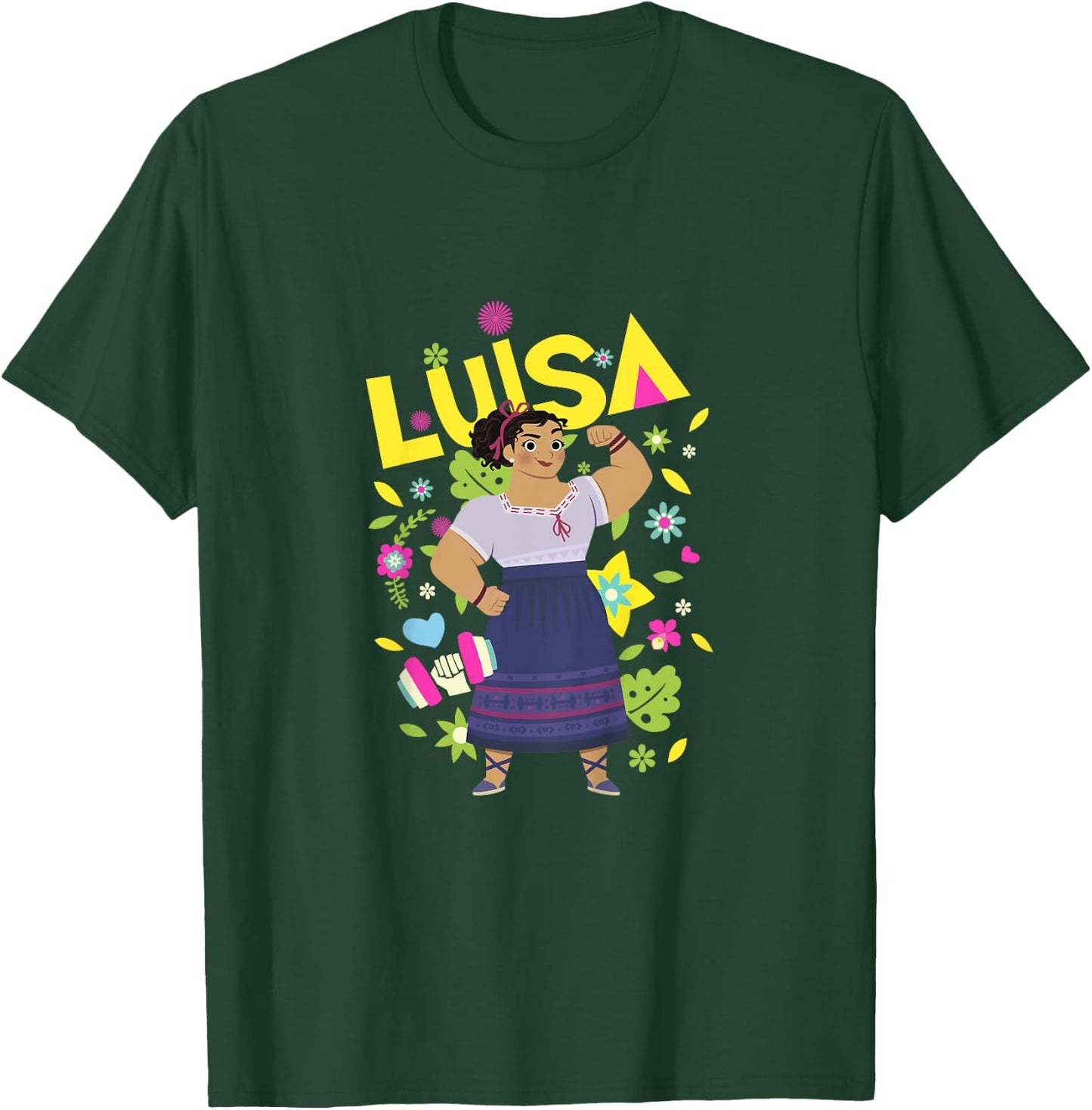 Kids Disney Encanto Luisa Strong Woman Floral Toddler Youth T-Shirt - T-Shirt | Forest