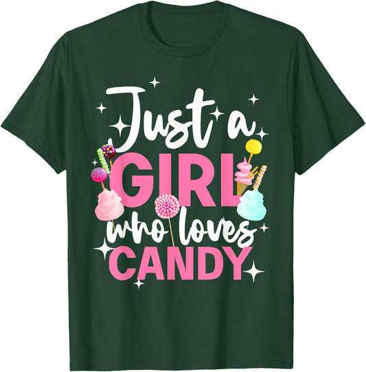 Cute Candy Design Girls Kids Sweets Candy Lover T-Shirt - T-Shirt | Forest