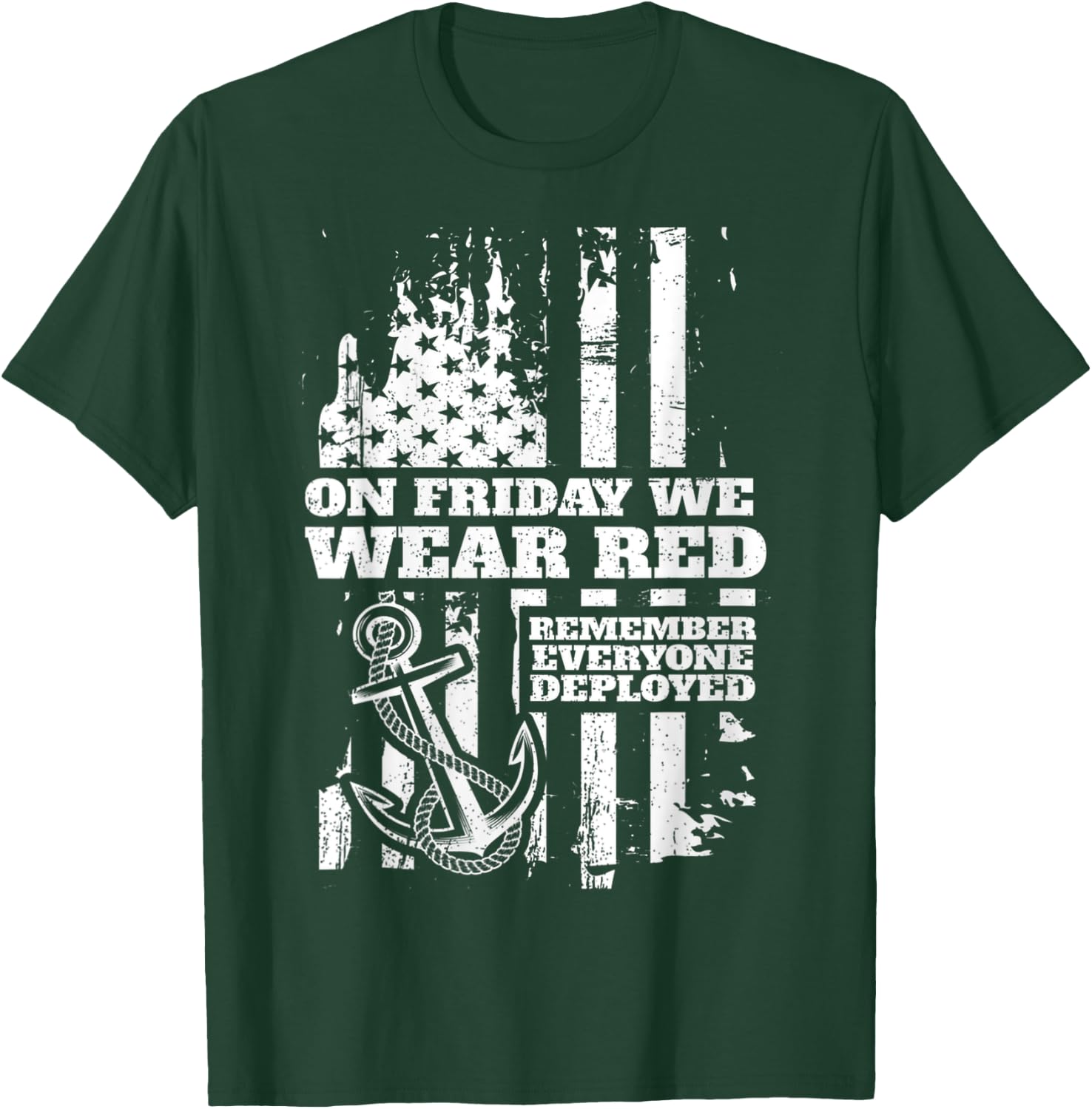 On Friday We Wear Red Friday Military Support troops US Flag T-Shirt - T-Shirt | Forest