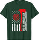 Red Line American Flag Dad Fireman Lieutenant Firefighter T-Shirt - T-Shirt | Forest