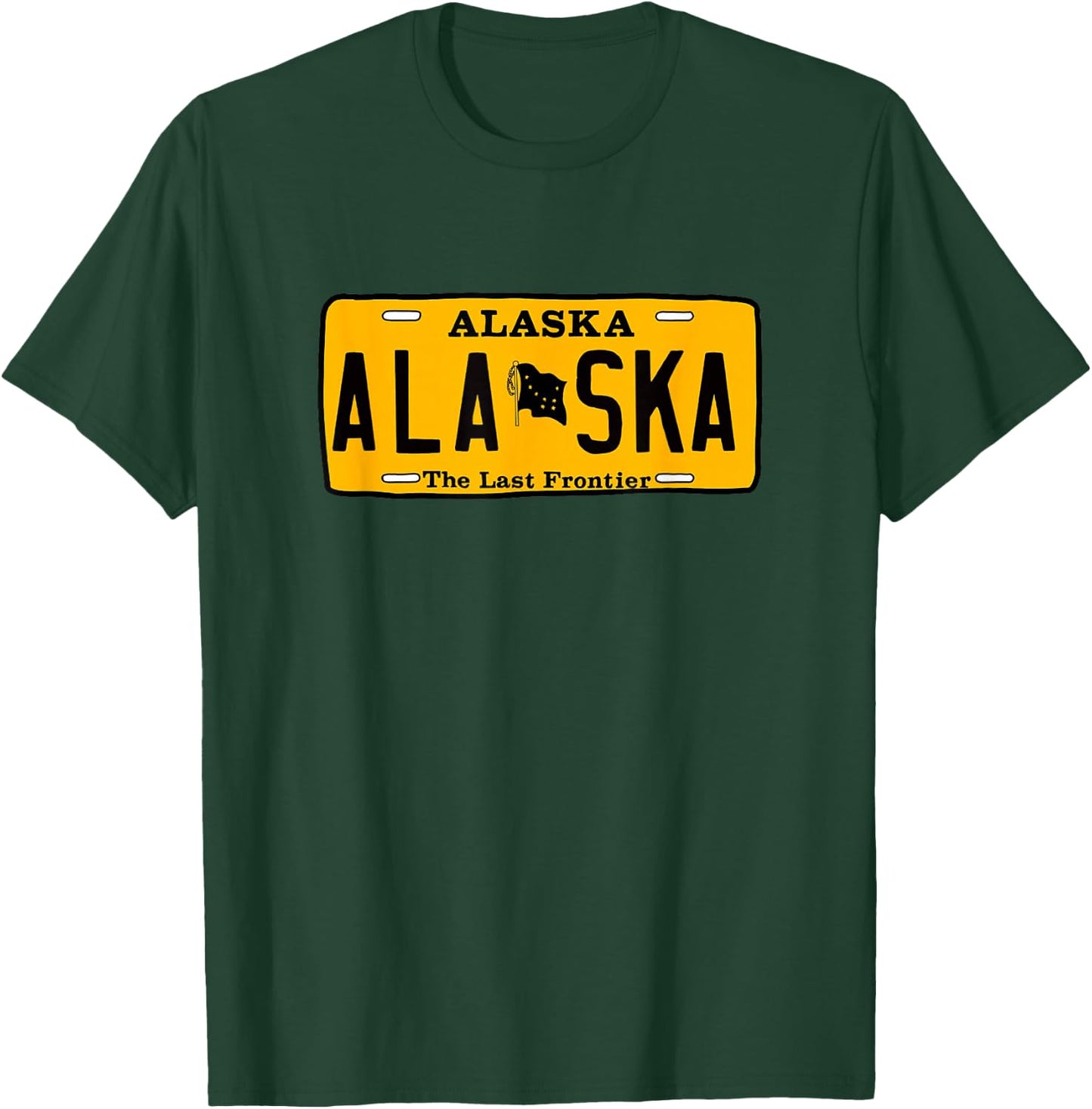 Alaska License Plate Design - Throwback Classic T-Shirt - T-Shirt | Forest