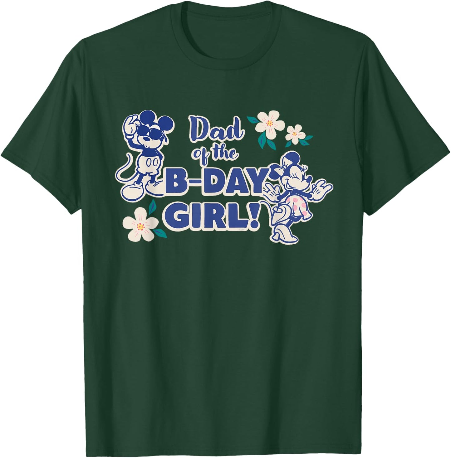 Disney Mickey & Minnie Mouse Birthday Dad of The B-Day Girl T-Shirt - T-Shirt | Forest