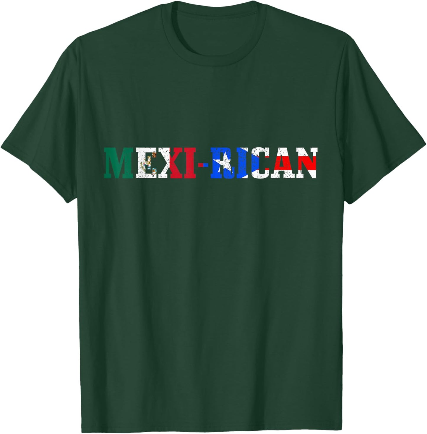 Mexican Puerto Rican Mexirican Puerto Rico Mexico Flag Pride T-Shirt - T-Shirt | Forest