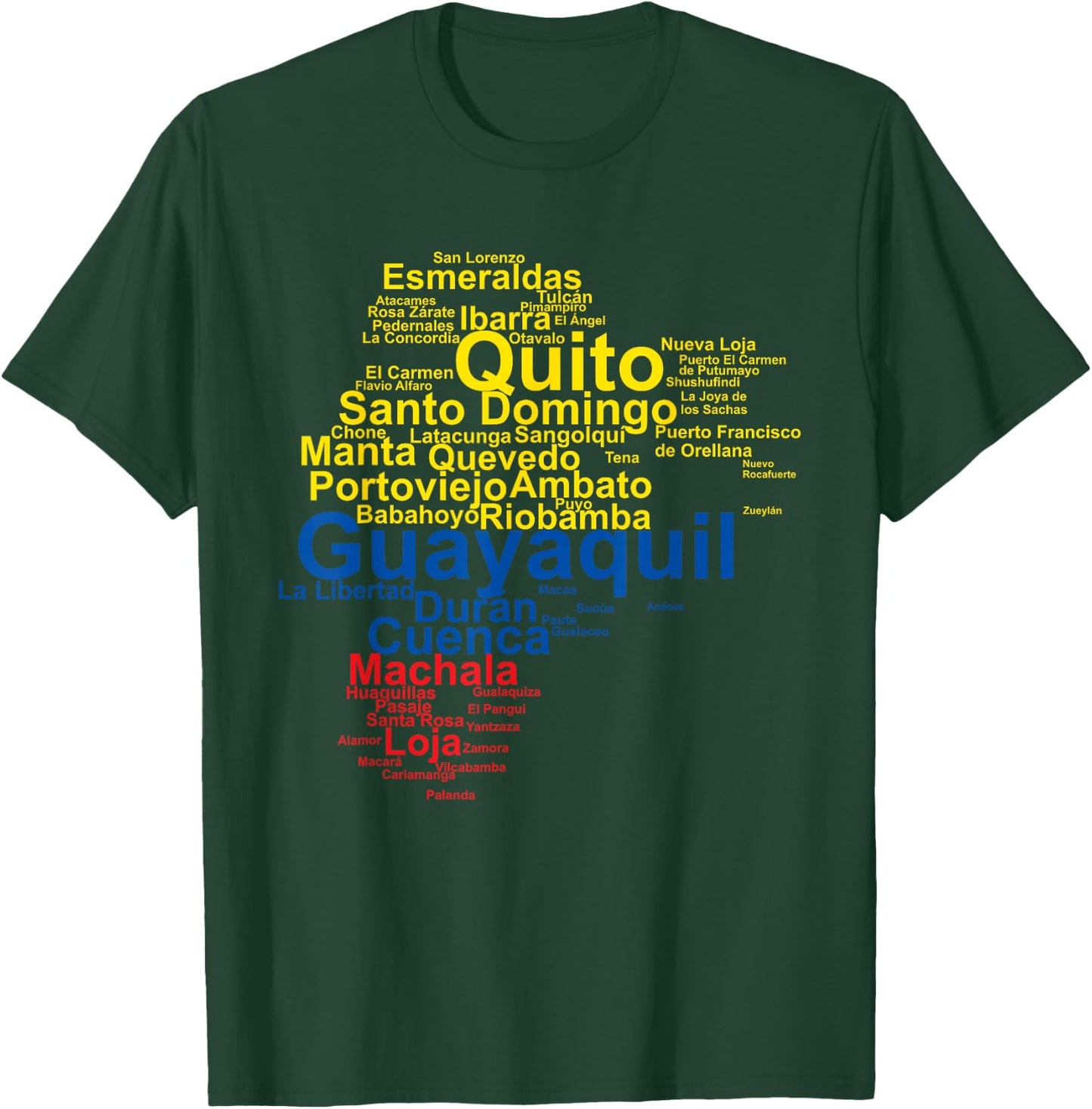 Ecuador Flag Latino Ecuador Outline Bandera de Ecuador T-Shirt - T-Shirt | Forest
