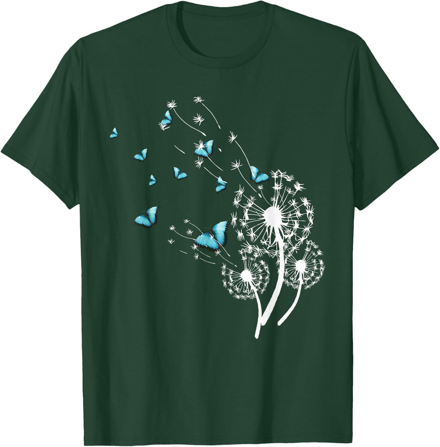 Dandelion and butterfly design dandelion T-Shirt - T-Shirt | Forest
