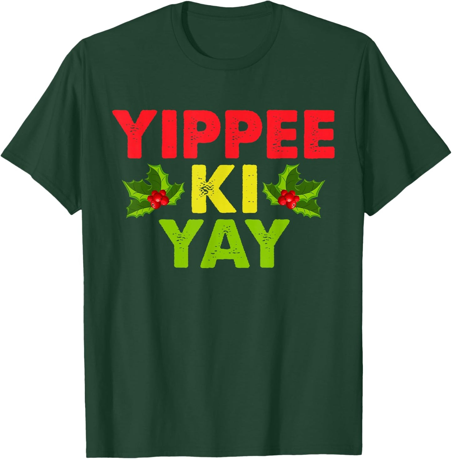 Yippee-Ki-Yay Design -Adults Funny Christmas , Black, Small T-Shirt - T-Shirt | Forest