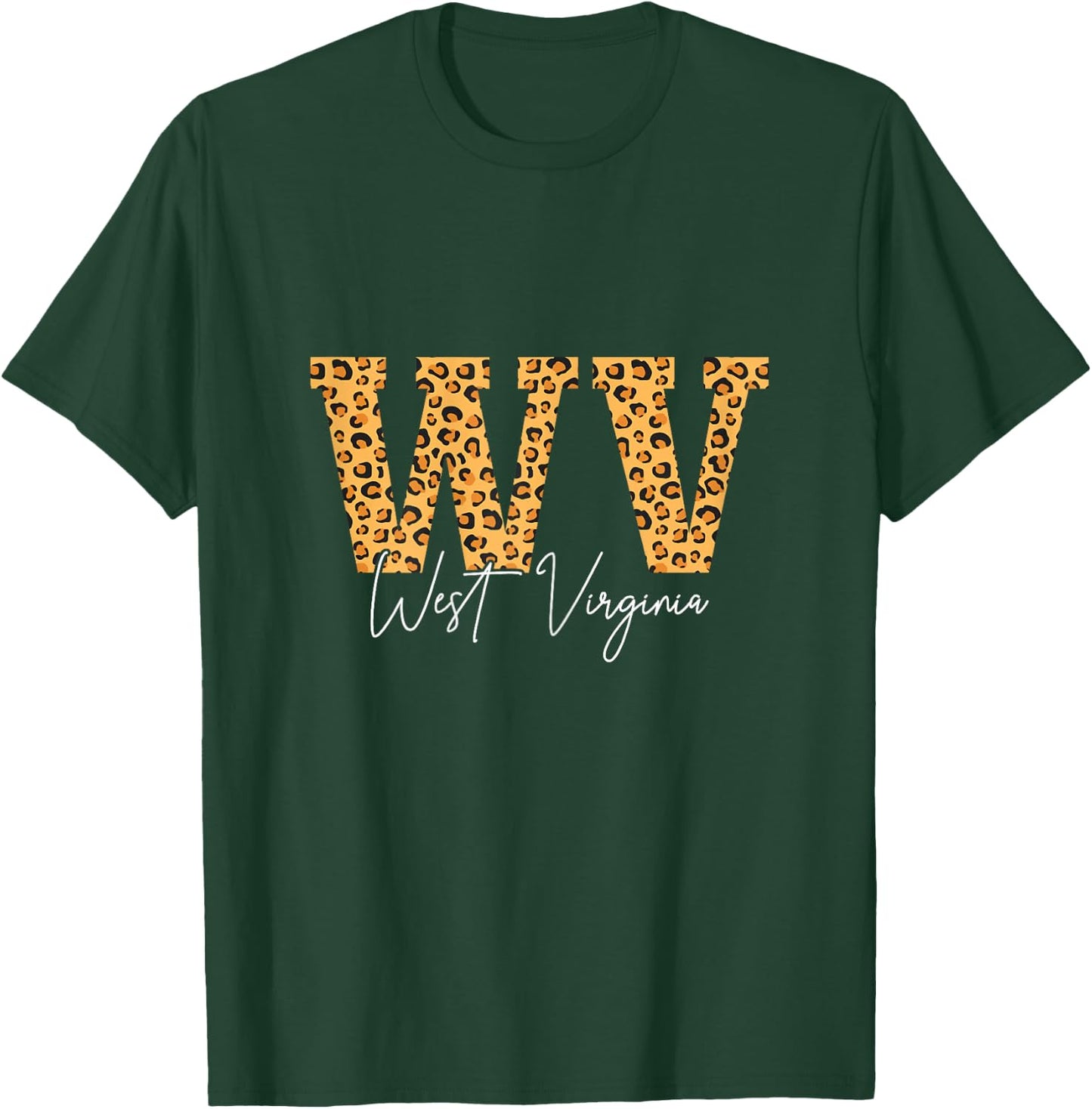 West Virginia WV Leopard Pattern Pride Vintage T-Shirt - T-Shirt | Forest