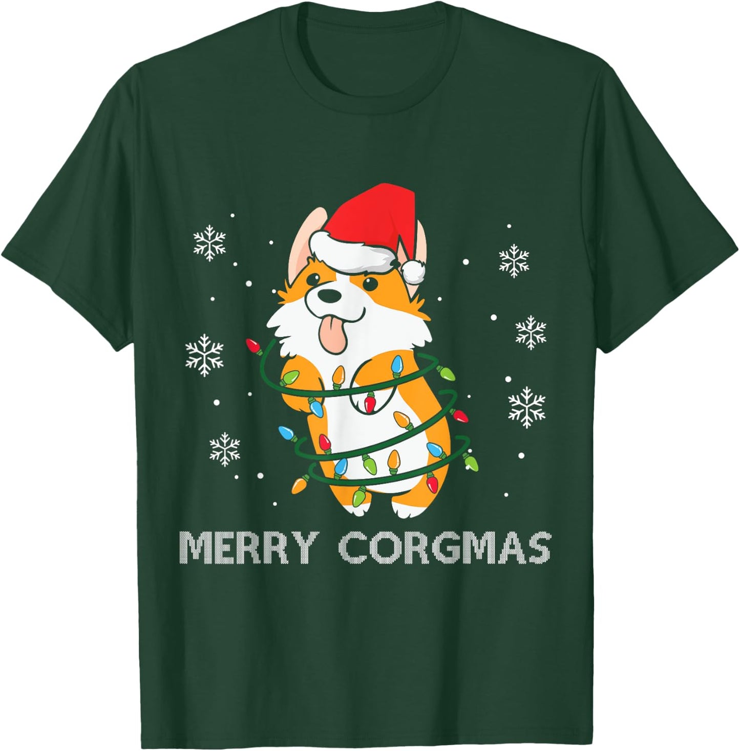 Merry Corgmas Xmas Pajamas Corgi Christmas Nerdy Dog Gifts Men Women T-Shirt - T-Shirt | Forest