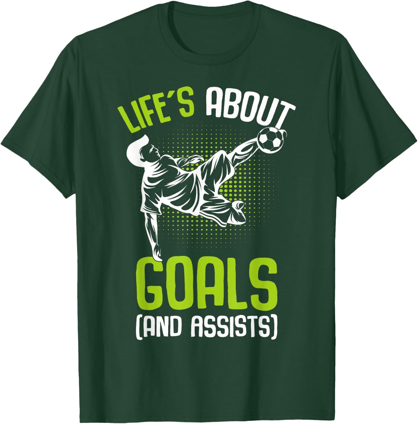 Life´s About Goals Soccer Player Boys Kids Youth T-Shirt - T-Shirt | Forest