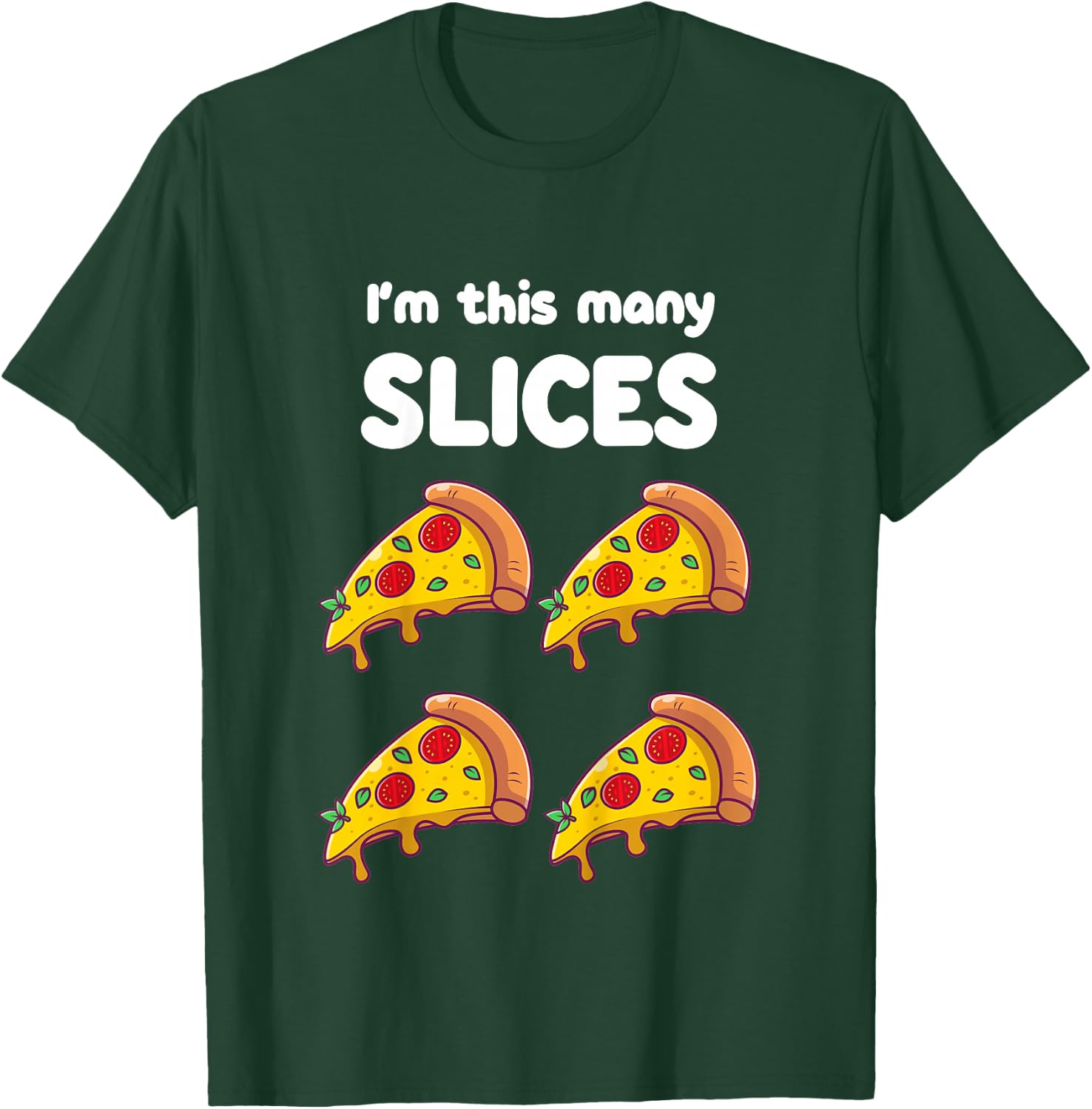 Cute Pizza 4th Birthday I'm This Many Slices 4-Year-Old T-Shirt - T-Shirt | Forest