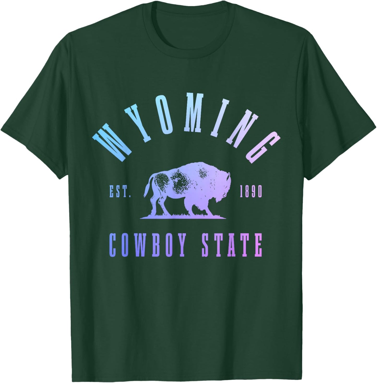 Wyoming, East. 1890 The Cowboy State Bison Vintage Pride T-Shirt - T-Shirt | Forest