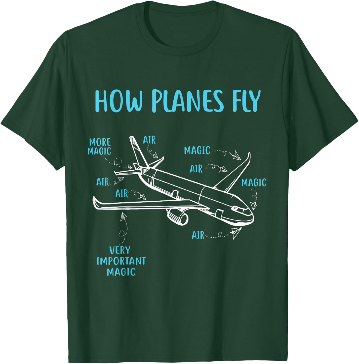 How Planes Fly Funny Aviation Engineer Pilot Airplane T-Shirt - T-Shirt | Forest