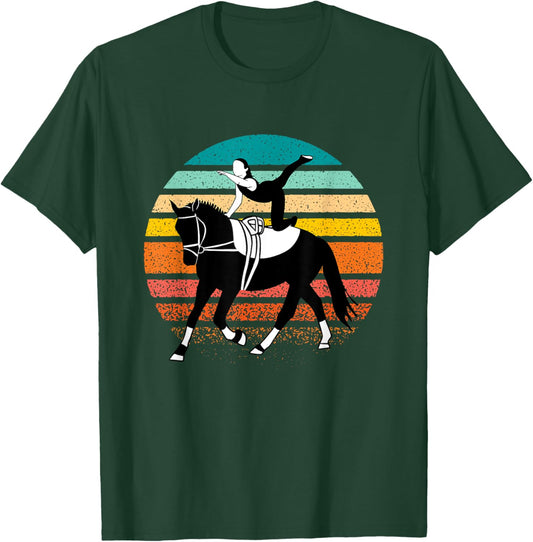 Vaulting Horse sports vintage Logo for equestrian vaulting T-Shirt - T-Shirt | Forest