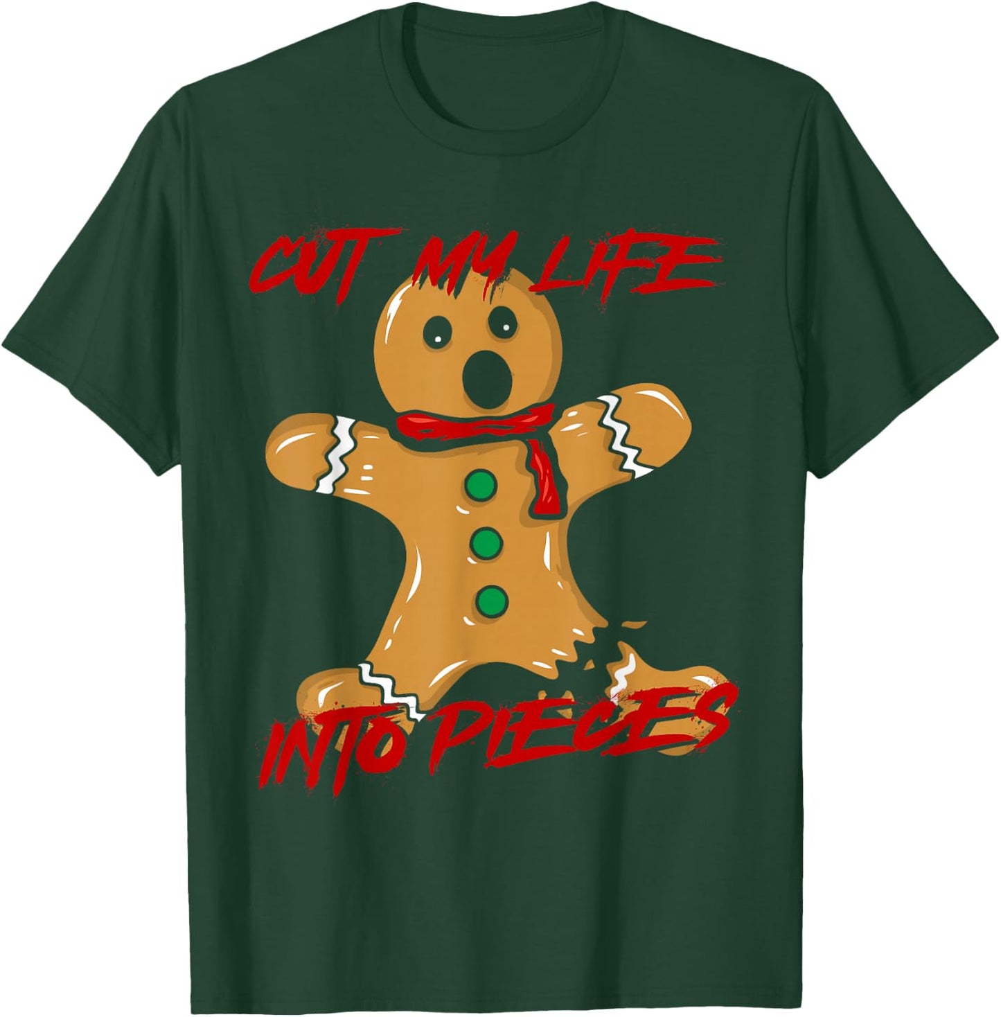 Funny Black Hair Punk Alternative Emo Music Lover Cut My Lift Into Pieces Emo Heritage Gingerbread Man Lover -Adults T-Shirt - T-Shirt | Forest