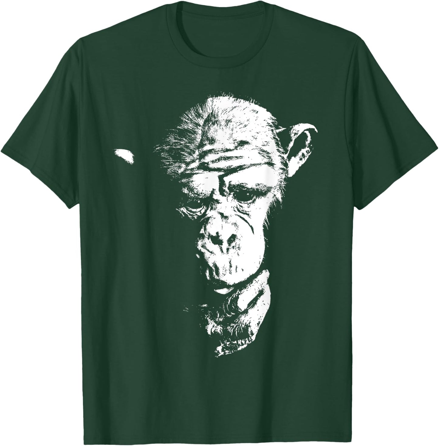 Cool Thinking Monkey, Chimpanzee Face, Ape, Chimp, Primate T-Shirt - T-Shirt | Forest