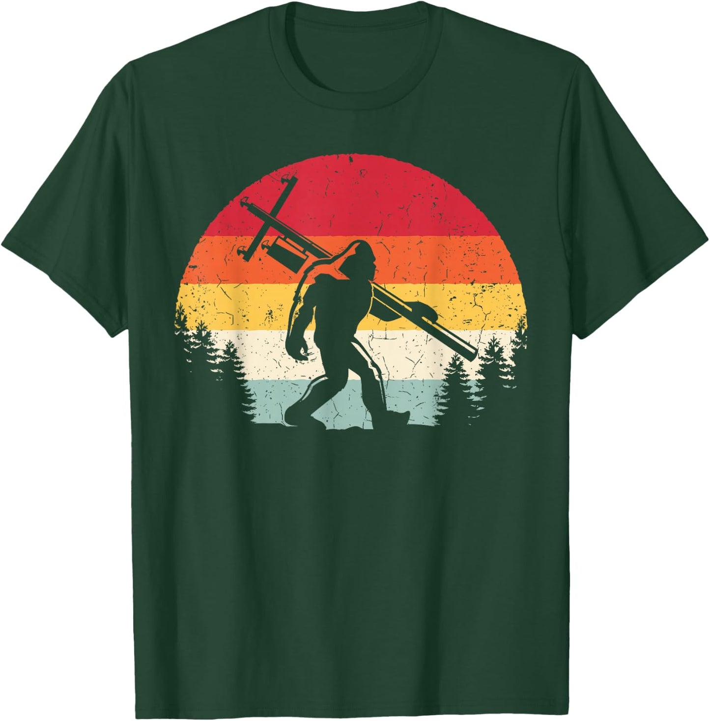 Bigfoot Lineman Power Electrician Funny Sasquatch Lineworker T-Shirt - T-Shirt | Forest