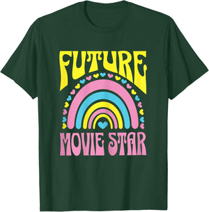 Future Movie Star Bright Retro Rainbow Movie Stars Training T-Shirt - T-Shirt | Forest
