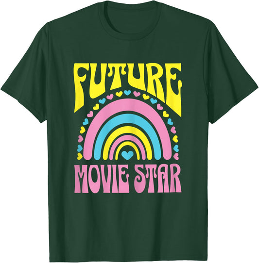 Future Movie Star Bright Retro Rainbow Movie Stars Training T-Shirt - T-Shirt | Forest