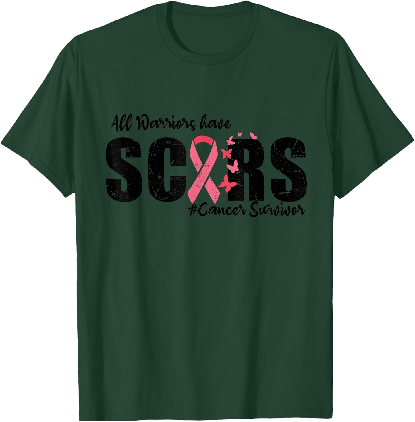 All Warriors Have Scars Breast Cancer Survivor Fighter Women T-Shirt - T-Shirt | Forest