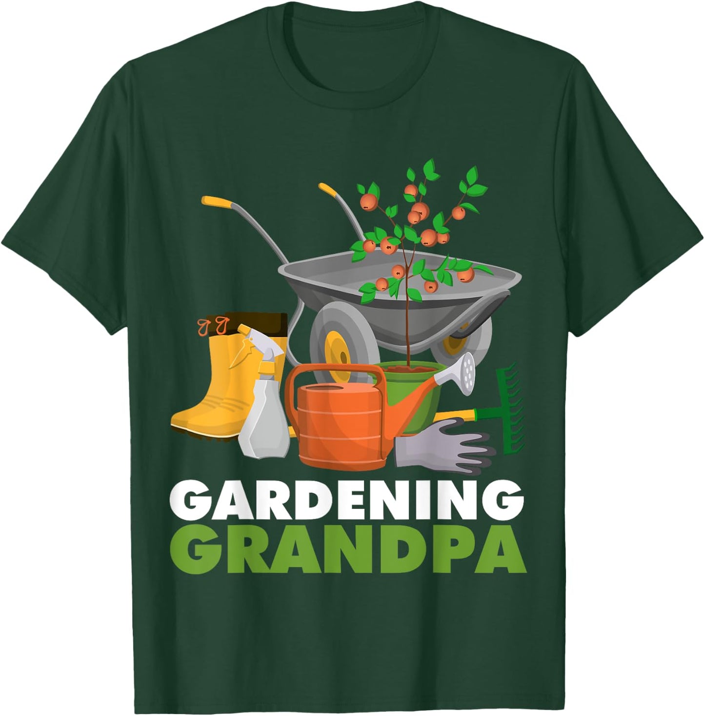 Gardening Grandpa Funny Vegetable Gardener Garden Enthusiast T-Shirt - T-Shirt | Forest