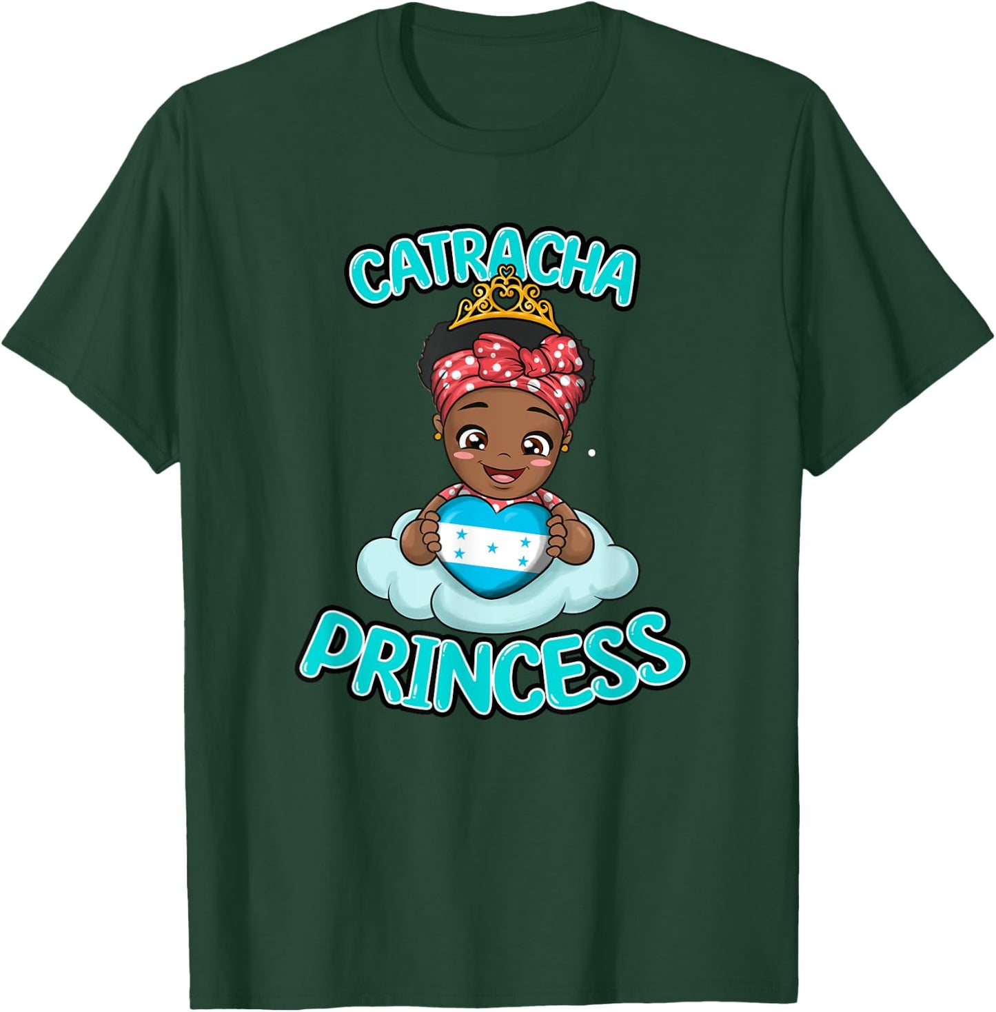 Honduras Proud Honduran Flag Catracha Girl Woman Princess T-Shirt - T-Shirt | Forest