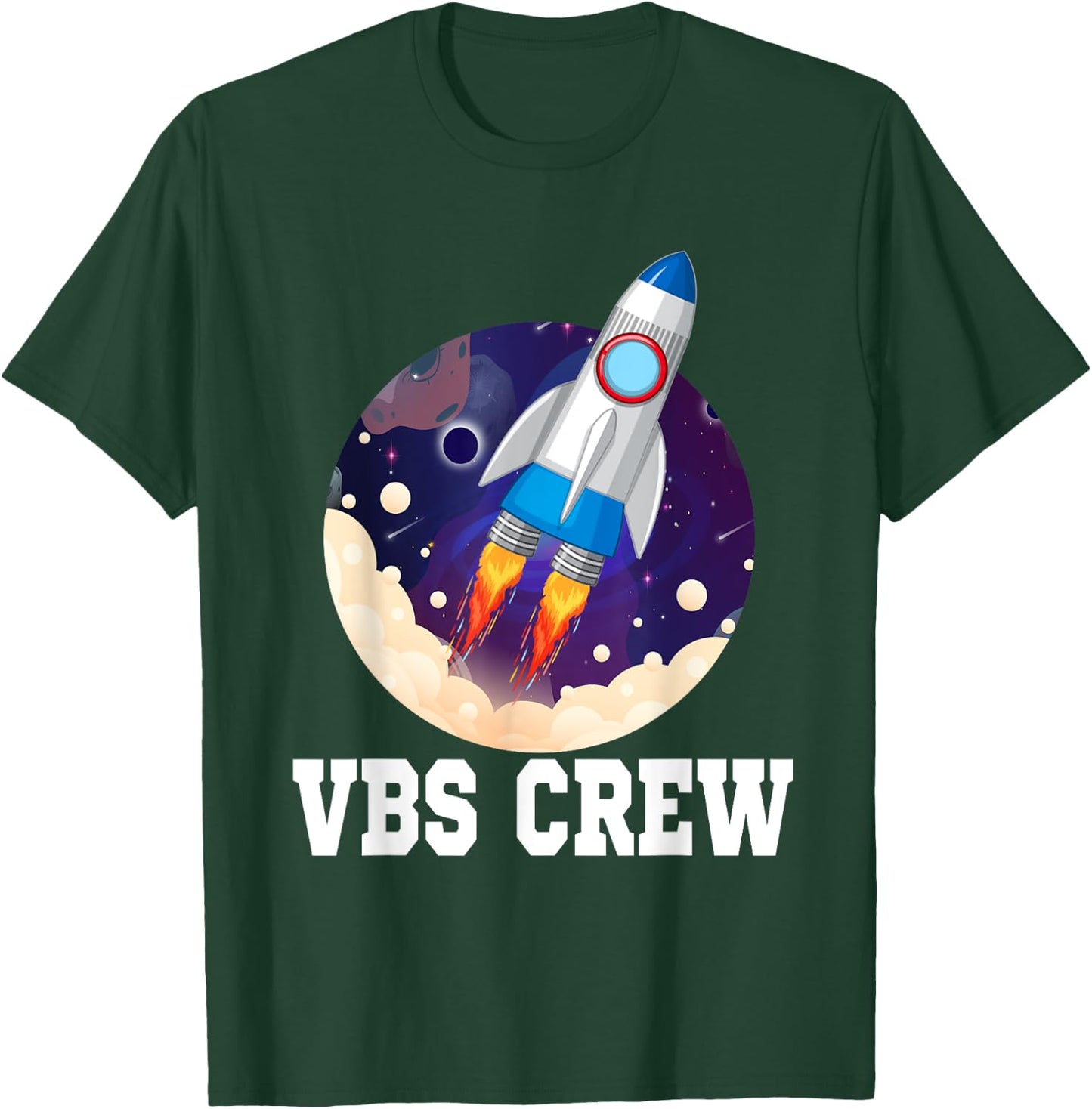I Love VBS 2025 Space Crew Vacation Bible School Rocket T-Shirt - T-Shirt | Forest