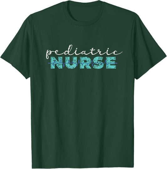 Pediatrics Nicu Pediatric Nurse Nurses Job - Women's Black Short Sleeve Letter Print - Pediatric Nursing Design, Lace Embellishment - Small T-Shirt - T-Shirt | Forest