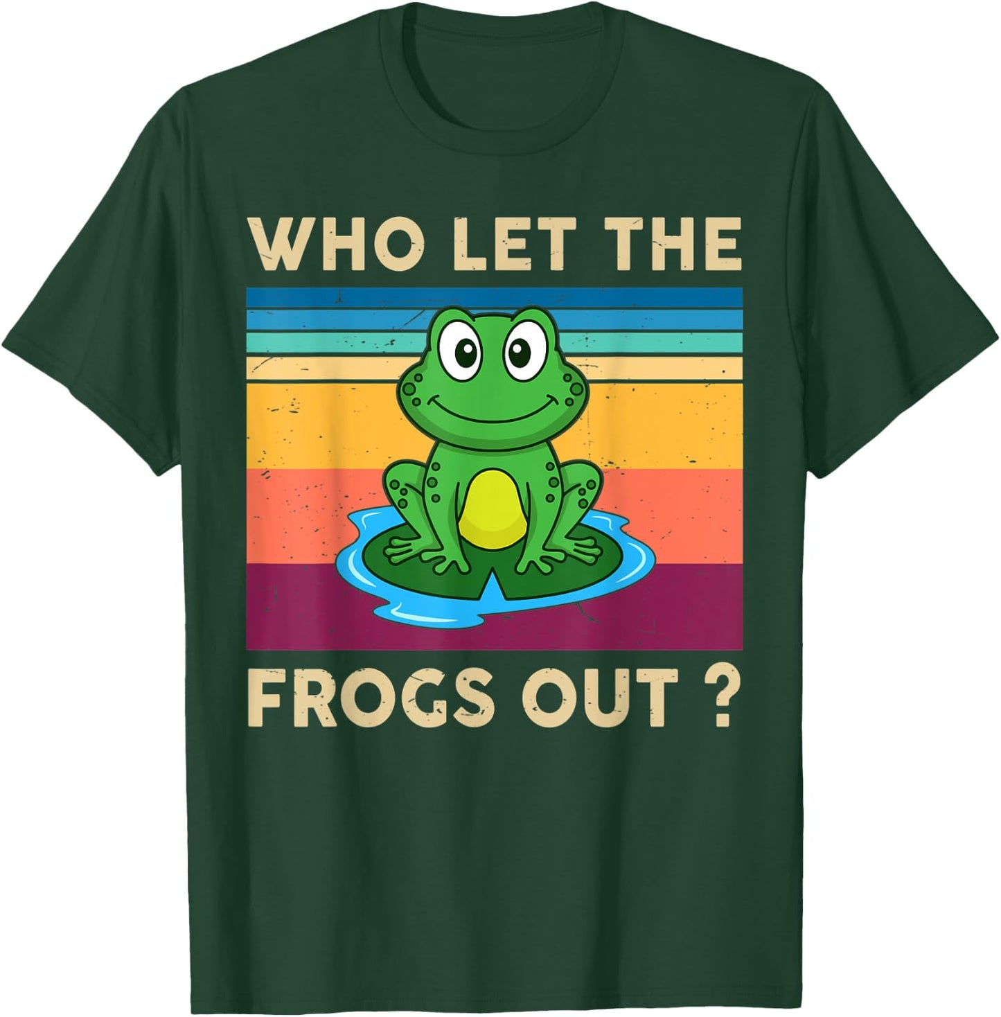 Cute Frog Who Let The Frogs Out Kids Boy Toddler Herpetology T-Shirt - T-Shirt | Forest