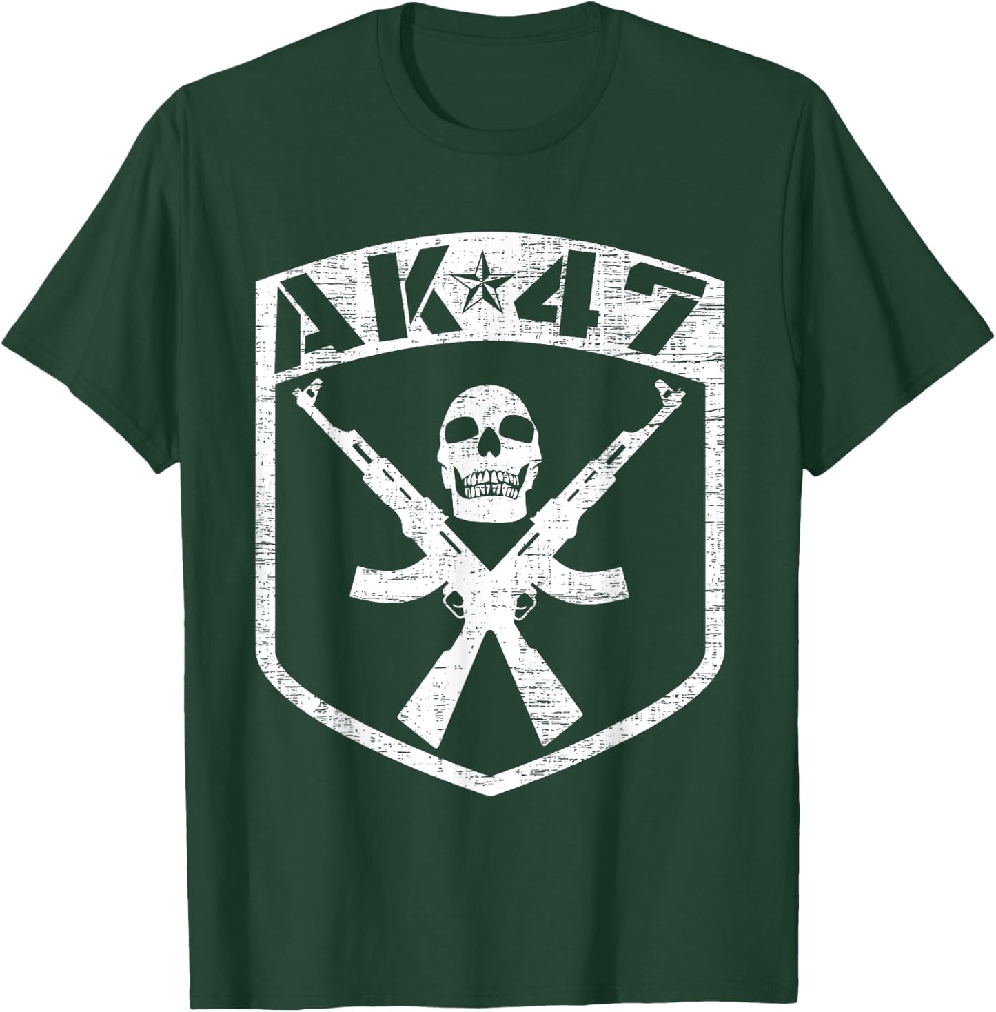 Kalashnikov Skull AK-47 Assualt Rifle Gun T-Shirt - T-Shirt | Forest